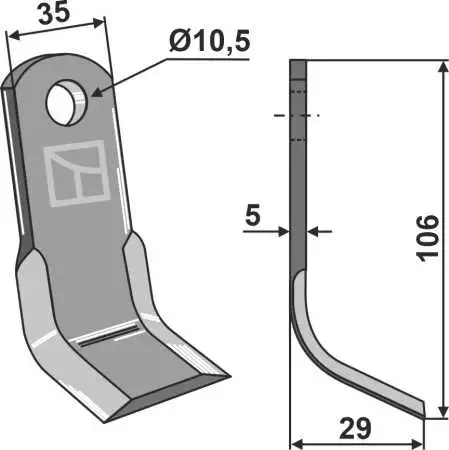 Y-Messer 106x35mm